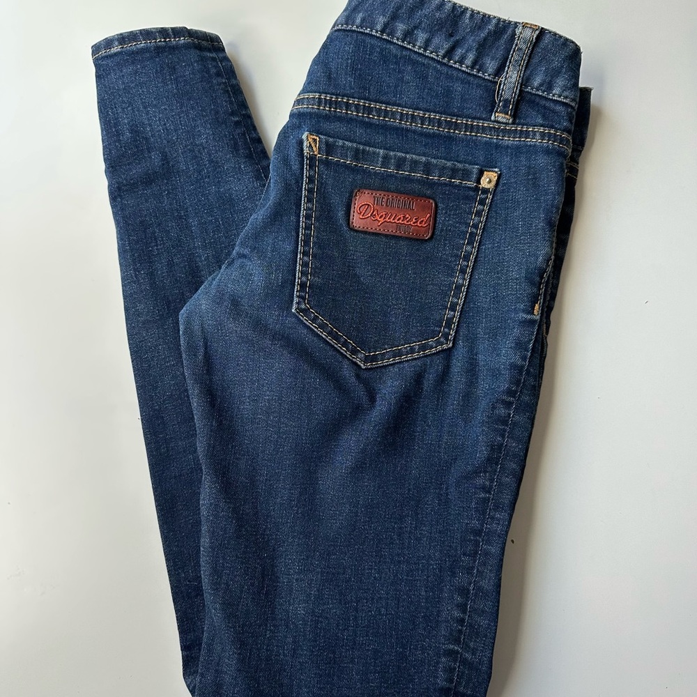 DSQUARED2 Skinny Jeans in Dark Blue Denim